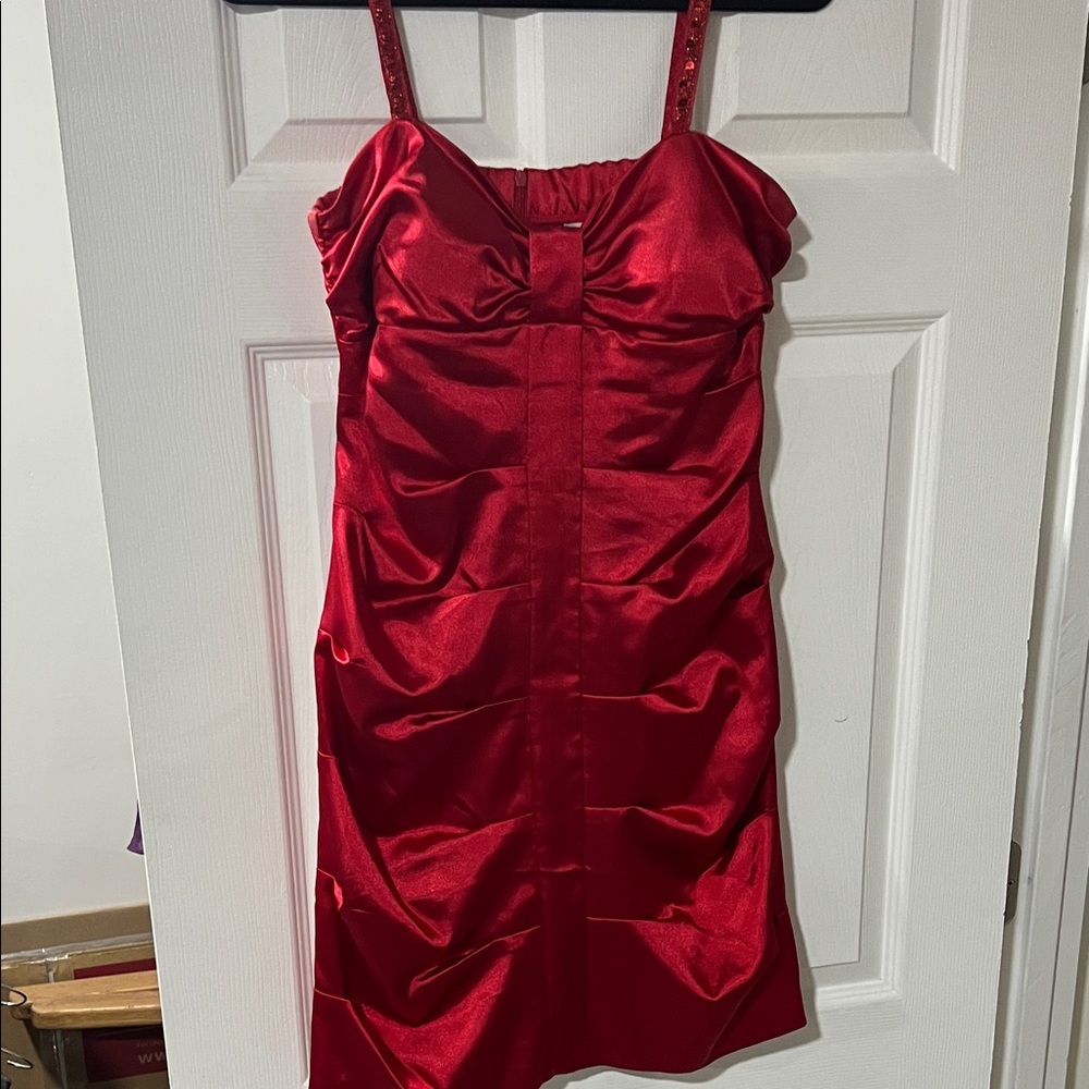 Speechless Red Satin Dress